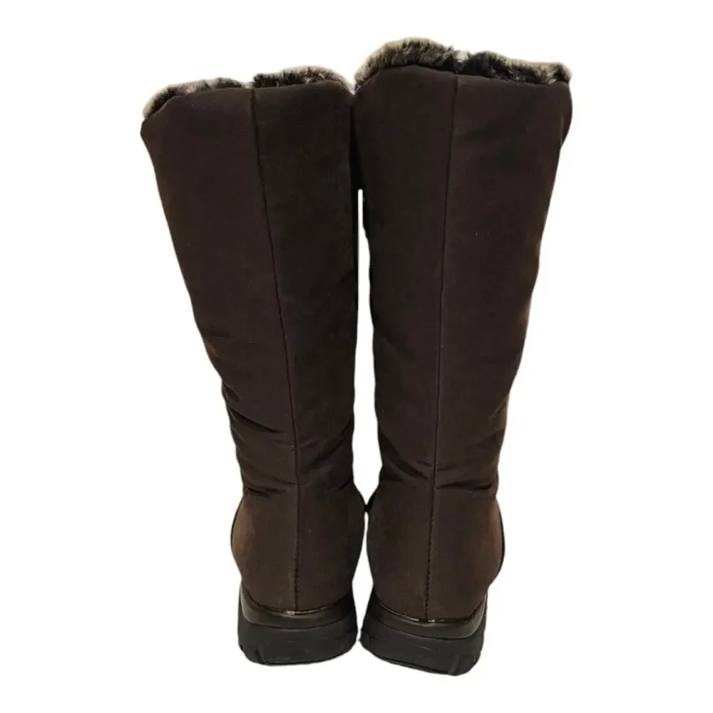 Toe Warmers Janet Brown Faux Fur Lined Winter Boots Made in Canada 7.5 M